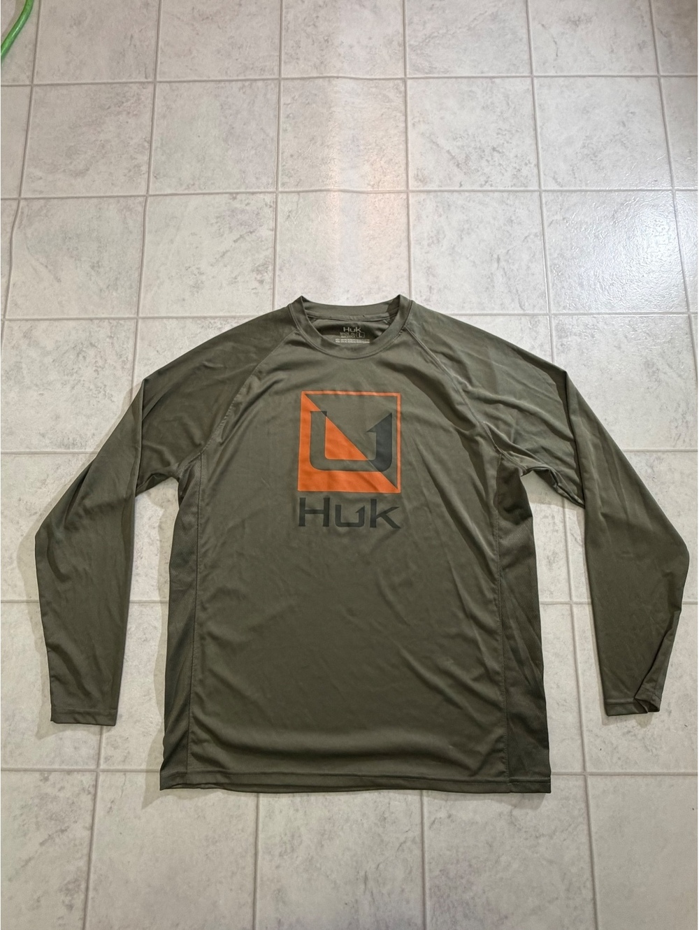 Huk Long Sleeve Performance Shirt Size Large Olive Green